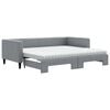 vidaXL Tagesbett Ausziehbar mit Matratze Hellgrau 90x190 cm Stoff