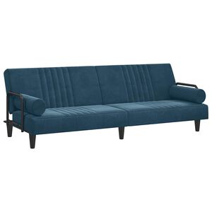 vidaXL Schlafsofa mit Armlehnen Blau Samt