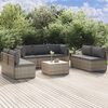 vidaXL 8-tlg. Garten-Lounge-Set mit Kissen Grau Poly Rattan