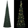 vidaXL K&uuml;nstlicher Pop-Up-Weihnachtsbaum mit Beleuchtung Gr&uuml;n 210 cm