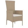 vidaXL Gartenstühle mit Kissen 2 Stk. Poly Rattan Beige
