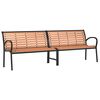 vidaXL Gartenbank Braun 231 cm Holz & Pulverbeschichteter Stahl