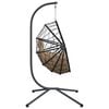 vidaXL Hängesessel Ei-Design mit Ständer Taupe Rattan und Stahl