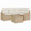 vidaXL Gartensofa-set 5 stk. Beige und Creme Poly-Rattan