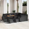 vidaXL Gartensofa-set mit Kissen mit Kissen 13 pcs Schwarz Poly Rattan