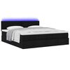 vidaXL Ottoman-Bett mit Matratzen & LEDs Schwarz 200x200 cm Stoff