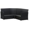 vidaXL 2-tlg. Sofagarnitur in L-Form mit Kissen Schwarz Poly Rattan