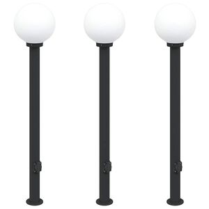 vidaXL Pollerleuchten mit Steckdose 3 Stk. 120 cm Schwarz IP44