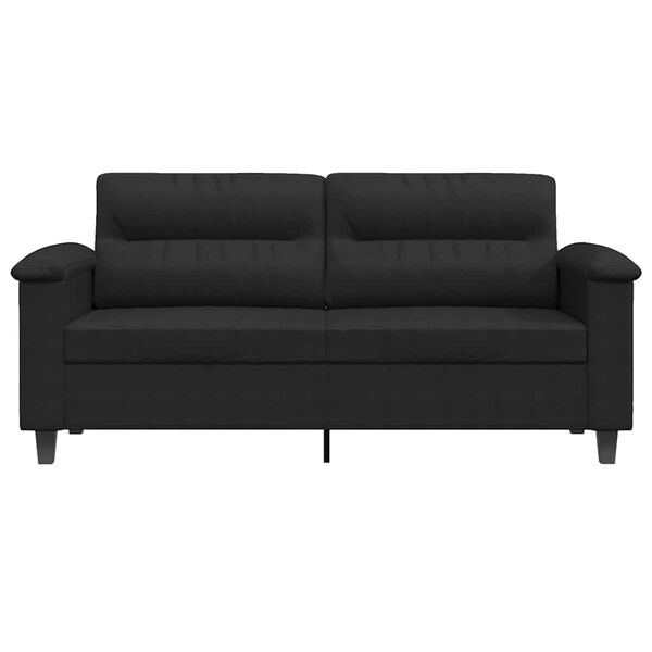 vidaXL 2-Sitzer-Sofa Schwarz 140 cm Mikrofasergewebe