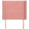 vidaXL Kopfteil mit Ohren Rosa 103x16x118/128 cm Samt