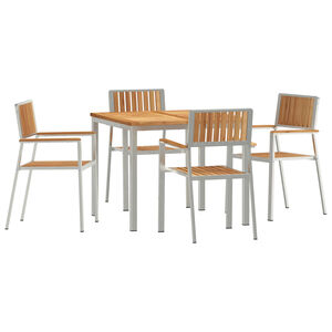 vidaXL Outdoortisch-Set 5 pcs Braun Massivholz Teak