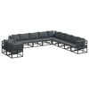 vidaXL Gartensofa-set 11 Stk. Schwarz Aluminium