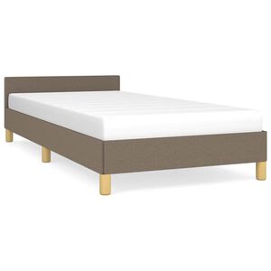 vidaXL Bettgestell mit Kopfteil ohne Matratze Taupe 90x190 cm Stoff