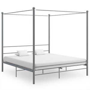 vidaXL Himmelbett Grau Metall 180x200 cm