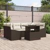 vidaXL Garten-Sofa-Set mit Speicher 7 pcs Braun Poly Rattan