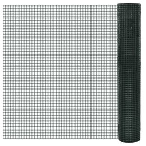 vidaXL Drahtzaun f&uuml;r H&uuml;hner Verzinkt mit PVC-Beschichtung 25x1 m Gr&uuml;n