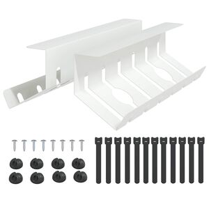 vidaXL Unter dem Schreibtisch Kabelmanagement Tray 2 Stk. Wei&szlig;