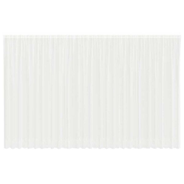 vidaXL Spitzenvorhang mit Vorh&auml;ngen Floral Wei&szlig; 280 x 750 cm Polyester