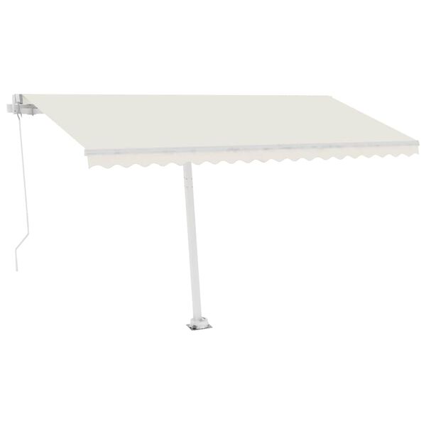 vidaXL Markise Manuell Einziehbar mit LED 400x350 cm Creme