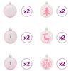 vidaXL Weihnachtskugel-Set 40 pcs Weiß und Rosa Kunststoff