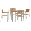 vidaXL Outdoortisch-Set 5 pcs Braun Massivholz Teak