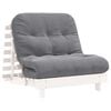 vidaXL Futon Schlafsofa mit Matratze Wei&szlig; 80x206x11 Massivholz Kiefer