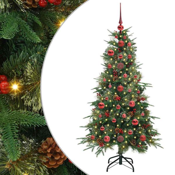 vidaXL Künstlicher klappbarer Weihnachtsbaum Grün 120 cm PE und PVC