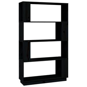 vidaXL B&uuml;cherregal/Raumteiler Schwarz 80x25x132 cm Massivholz Kiefer