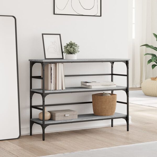 vidaXL Konsolentisch Grau Sonoma 100x32x75 cm Holzwerkstoff