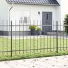 vidaXL Gartenzaun 2 pcs Grau 3,4 x 1 m Pulverbeschichteter Stahl