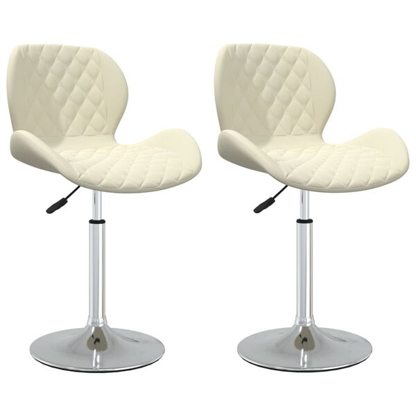 vidaXL Esszimmerst&uuml;hle 2 Stk. Drehbar Creme Samt