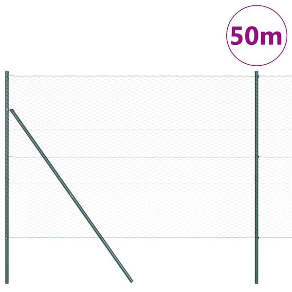 vidaXL Zaunpfosten Grau 50 x 1,6 m (36 mm Gitter) Stahl und PVC