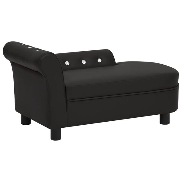 vidaXL Hundesofa Schwarz 83x45x42 cm Kunstleder