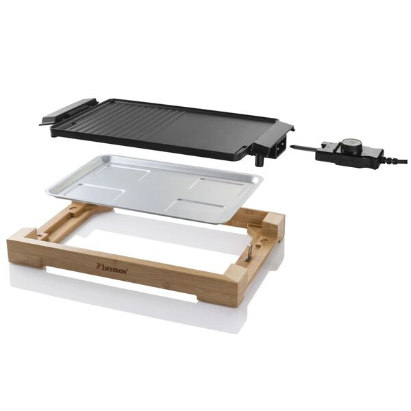 Bestron Tischgrill Bambus AG2000BB 47x26 cm 2000W