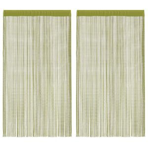 vidaXL Fadenvorh&auml;nge 2 Stk. 140 x 250 cm Gr&uuml;n