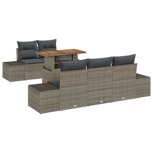 vidaXL Gartensofa-set 6 Stk. Grau und Braun