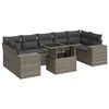 vidaXL 8-tlg. Garten-Sofagarnitur mit Kissen Grau Poly Rattan