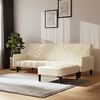 vidaXL Schlafsofa 2-Sitzer mit Hocker Creme Samt