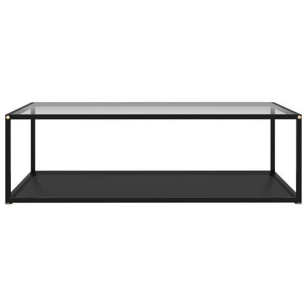 vidaXL Couchtisch Transparent und Schwarz 120x60x35 cm Hartglas