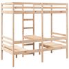 vidaXL Hochbett mit Schreibtisch & Stühlen 75x190 cm Massivholz Kiefer