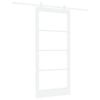 vidaXL Schiebet&uuml;r ORKDAL Wei&szlig; 93 x 202 cm Massivholz Kiefer und Glas