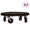 vidaXL Pflanzenroller 2 Stk. 40 cm Durchmesser Schwarz 275 kg