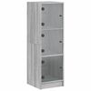 vidaXL Highboard mit Glast&uuml;ren Grau Sonoma 35x37x109 cm