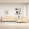vidaXL 3-tlg. Sofagarnitur mit Kissen Creme Stoff
