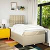 vidaXL Boxspringbett mit Matratze Creme 120x190 cm Stoff