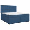 vidaXL Boxspringbett mit Matratze mit Kopfteil Blau 140 x 190 cm Stoff