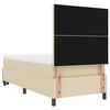 vidaXL Boxspringbett mit Matratze mit Kopfteil Creme 80 x 200 cm Stoff