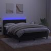 vidaXL Boxspringbett mit Matratze & LED Schwarz 140x190 cm Samt
