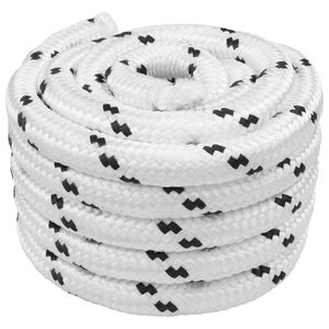 vidaXL Bootsseil 2.5 mm 25 m Wei&szlig; Polyester