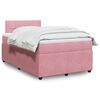 vidaXL Boxspringbett mit Matratze Rosa 120x190 cm Samt